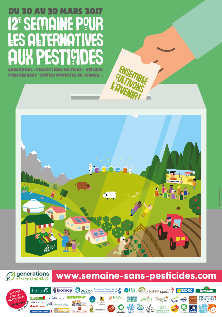 Entre le 20 et le 30 mars, se tiendra partout en France et dans 18 autres pays la 12ème Semaine pour les alternatives aux pesticides qui vise à informer des dangers sanitaires et environnementaux des pesticides et de promouvoir leurs alternatives.