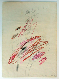 CY TWOMBLY Untitled, 1963 Pastel gras et mine de plomb sur papier 75 x 55 cm Signé et daté en bas à droite