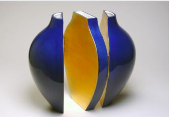 Arman Interactive triptyque vase Manufacture de Sèvres, France 1987 Porcelaine