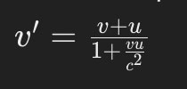 La formule pour l'addition des vitesses en relativité restreinte est la suivante :