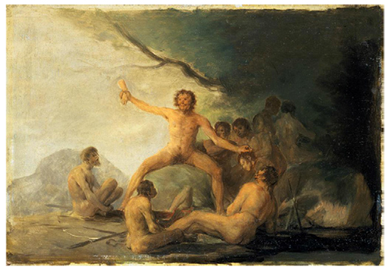 Francisco de Goya y Lucientes (Fuendetodos, 1746 – Bordeaux, 1828), Les Cannibales, vers 1800, huile sur bois, © Besançon, MBAA / C. Choffet