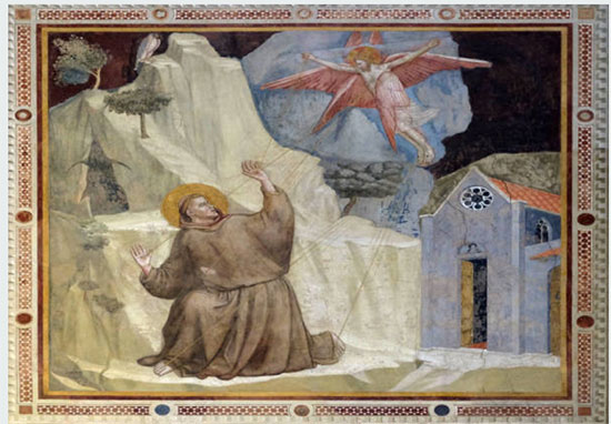 Giotto di Bondone, né en 1266 ou 1267 - 1337 à Vespignano près de Florence est considéré comme l'un des plus grands maîtres de l'art italien de tous les temps. Il est l'un des premiers artistes à abandonner le style byzantin pour adopter une représentation plus réaliste de la figure humaine et des émotions.
