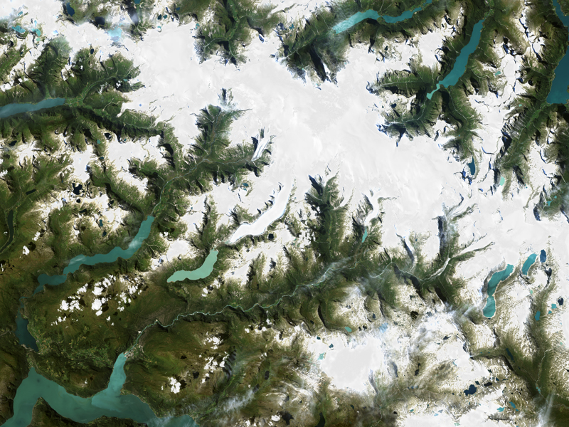 Glacier Nigardsbreen (Norvège) | Image prise par le satellite ALOS de l’Agence d’exploration aérospatiale japonaise (JAXA) le 27 juillet 2010