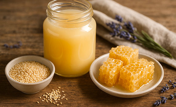 Dans chaque goutte de miel, chaque grain de pollen et chaque micro-dose de gelée royale se cache l’essence même de la ruche : un concentré de nutriments, d’enzymes et d’antioxydants façonnés par le génie collectif des abeilles. Ces merveilles naturelles forment un arsenal doux, capable de soutenir l’organisme, de renforcer la vitalité et d’apaiser l’esprit.