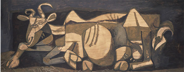 PICASSO, La chèvre, 1950. Huile et fusain sur contreplaqué 93x231 cm