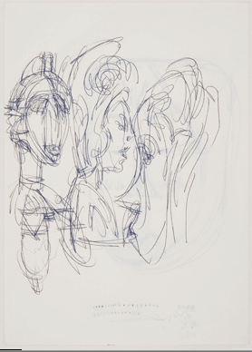 Aberto Giacometi - Etude de visage au crayon