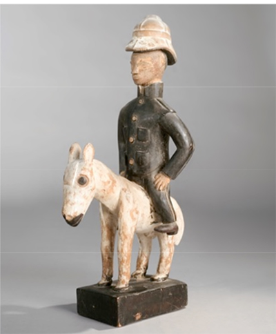Colon à cheval, Baoulé, Côte d’Ivoire, première moitié du XXe siècle, Bois, pigments