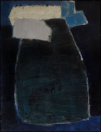 Nicolas de STAËL (1914 - 1955) Grande composition bleue, 1950-1951 Huile sur isorel 200 x 150 cm Courtesy Galerie Applicat-Prazan, Paris 