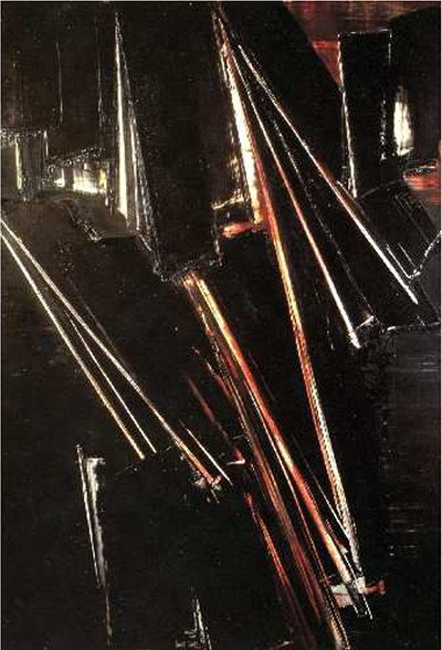 Pierre SOULAGES (né en 1919) Peinture 195 x 130 cm, 21 août 1958 Huile sur toile Signée en bas à droite 195 x 130 cm