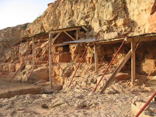 Vue du site de la Grotte à Hominidés où a été découvert le fémur humain (Carrière Thomas I, Casablanca) (photo C. Daujeard).